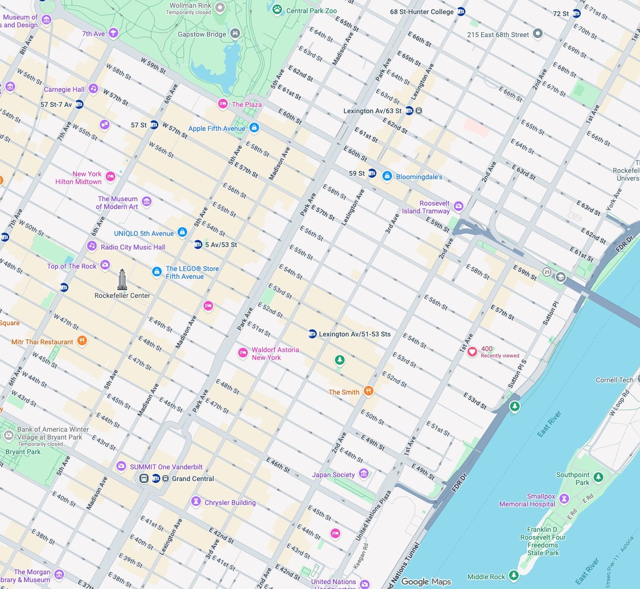 Midtown East neighborhood map